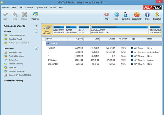 Main menu